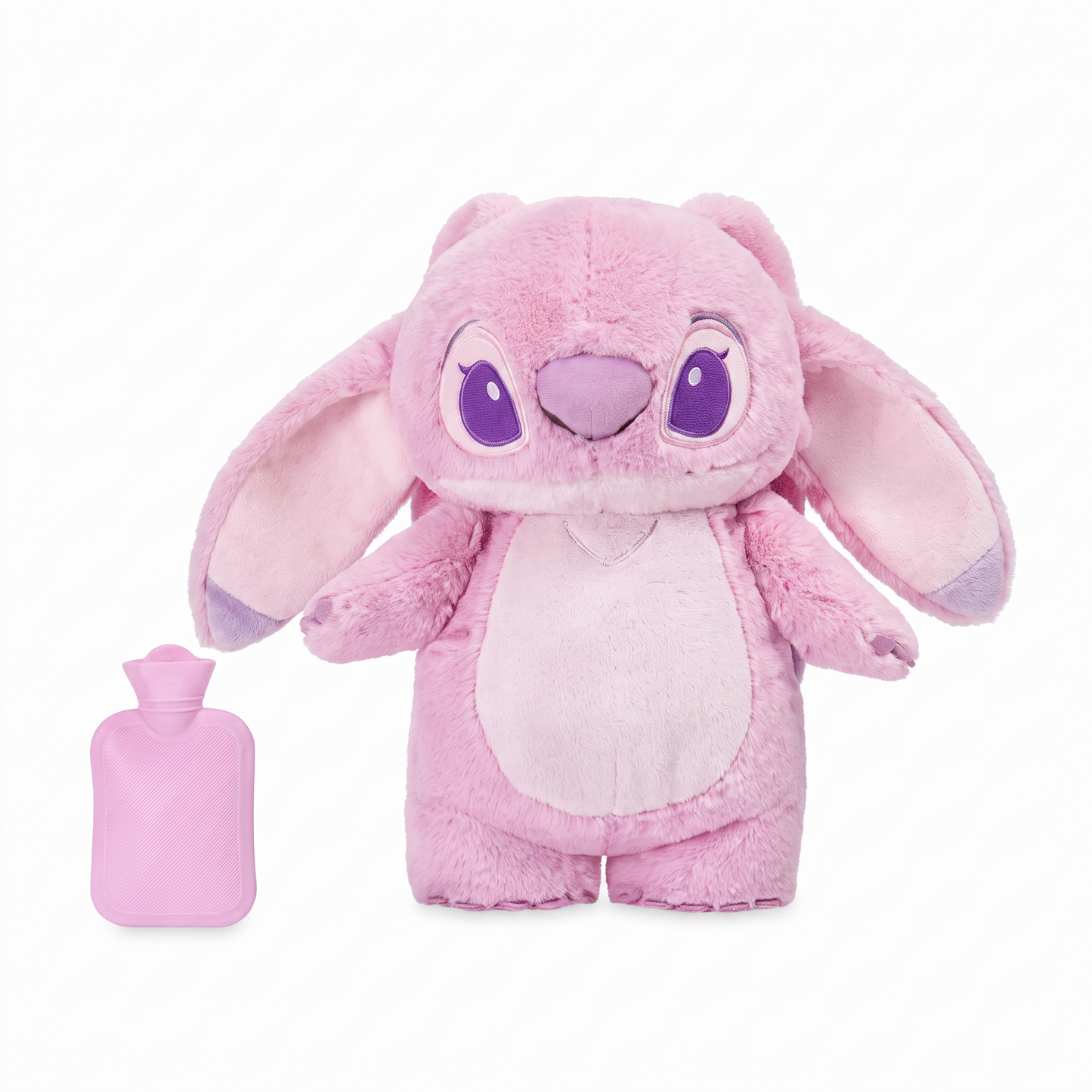 Botella de agua caliente con funda de peluche